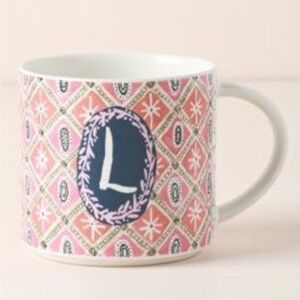 Anthropologie Jo Monogram Mug “L”